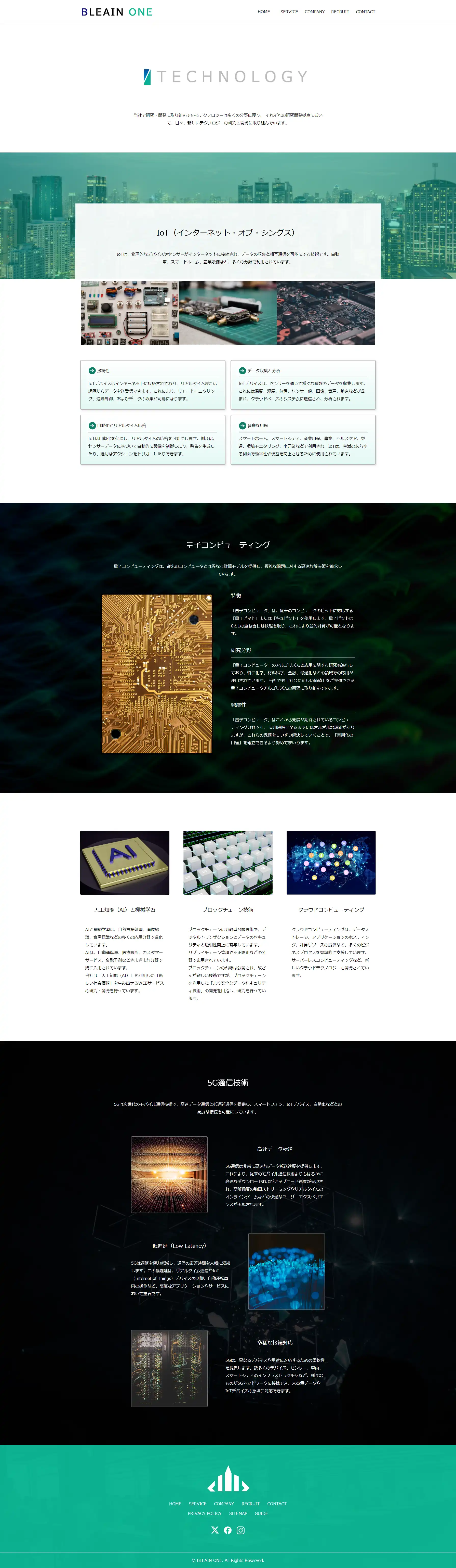 コーポレートWEBサイト（テクノロジー）